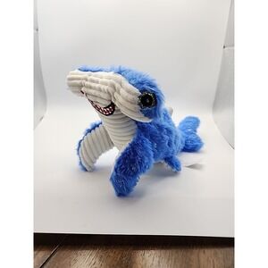 Walmart Hammerhead Shark Plush Ribbed Iridescent Blue White Red Hearts